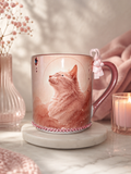 Pink Cat Rhinestone Mug