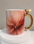 Pink Floral Rhinestone Mug